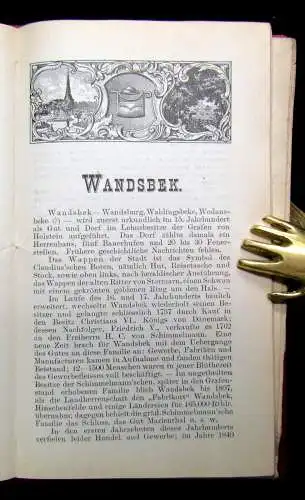 Adler Plan von Hamburg Altona- Wandsbek 1857 nebst beschreibendem Führer 1:18000