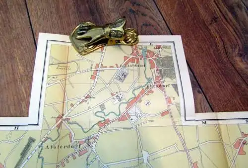 Adler Plan von Hamburg Altona- Wandsbek 1857 nebst beschreibendem Führer 1:18000