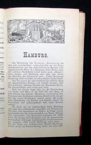 Adler Plan von Hamburg Altona- Wandsbek 1857 nebst beschreibendem Führer 1:18000