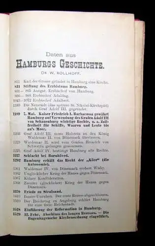 Adler Plan von Hamburg Altona- Wandsbek 1857 nebst beschreibendem Führer 1:18000