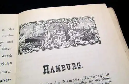 Adler Plan von Hamburg Altona- Wandsbek 1857 nebst beschreibendem Führer 1:18000