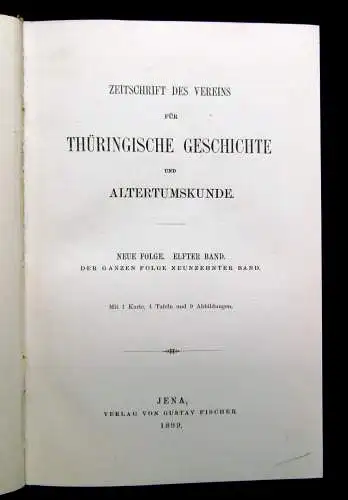 Zeitschrift des Vereins für Thüringische Geschichte Neue Folge 11. Bd 1899