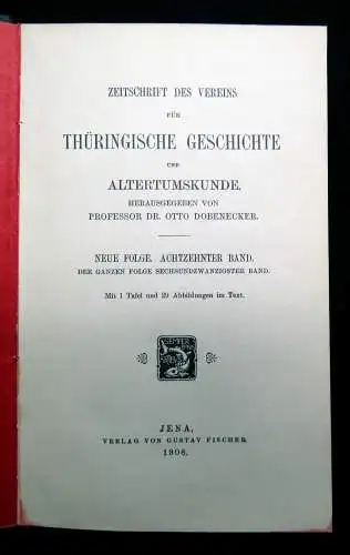Dobenecker Zeitschrift des Vereins für thüringische Geschichte 18.Bd. 1908