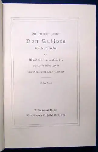 Saavedra Der sinnreiche Junker Don Quijote von der Mancha 2 Bände Johannot  js