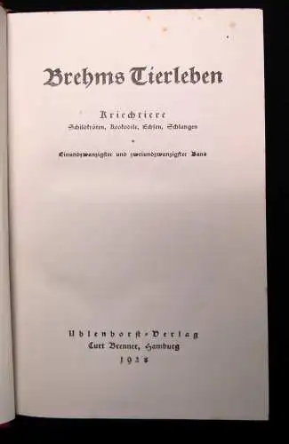 Hagen; Evers Brehms Tierleben 12 Bde 1928 Naturwissenschaften Biologie Tiere