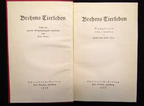 Hagen; Evers Brehms Tierleben 12 Bde 1928 Naturwissenschaften Biologie Tiere