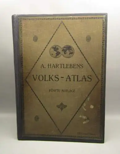 A. Hartlebens Volks-Atlas 86 Hauptkarten und 84 Nebenkarten um 1913 Geografie
