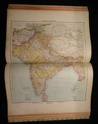 A. Hartlebens Volks-Atlas 86 Hauptkarten und 84 Nebenkarten um 1913 Geografie