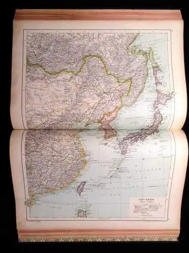 A. Hartlebens Volks-Atlas 86 Hauptkarten und 84 Nebenkarten um 1913 Geografie