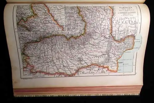 A. Hartlebens Volks-Atlas 86 Hauptkarten und 84 Nebenkarten um 1913 Geografie