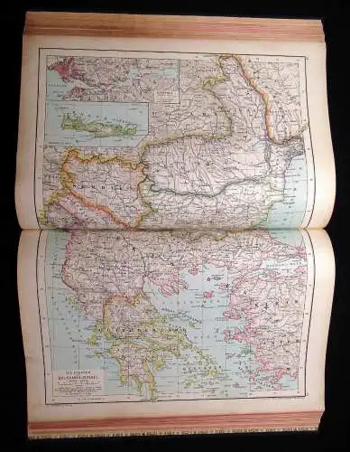 A. Hartlebens Volks-Atlas 86 Hauptkarten und 84 Nebenkarten um 1913 Geografie