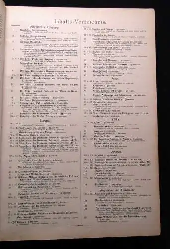 A. Hartlebens Volks-Atlas 86 Hauptkarten und 84 Nebenkarten um 1913 Geografie