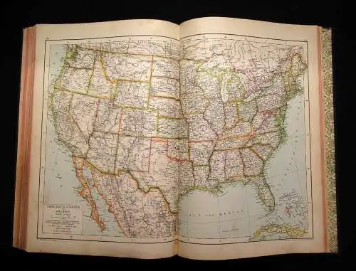 A. Hartlebens Volks-Atlas 86 Hauptkarten und 84 Nebenkarten um 1913 Geografie
