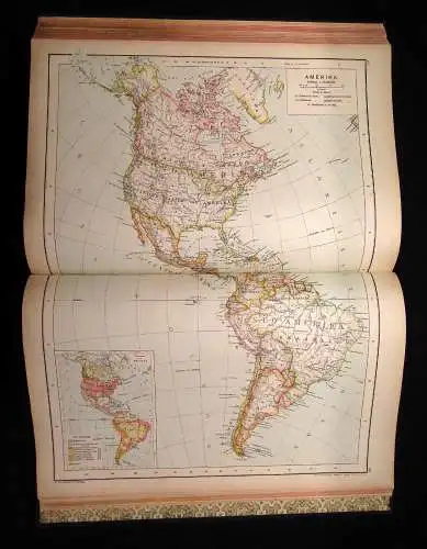 A. Hartlebens Volks-Atlas 86 Hauptkarten und 84 Nebenkarten um 1913 Geografie