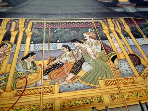 Anonym filigran gez. Guache einer erotischen nächtlichen Szene o.J. (um 1850)