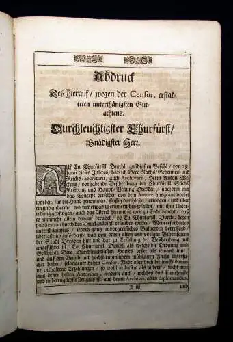 Weck Der Chur-Fürstlichen Sächsischen weitberuffenen Residenz- und Haupt-Vestung