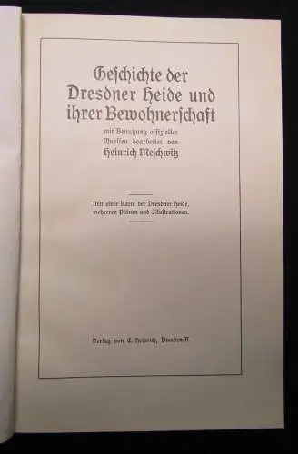Meschwitz Geschichte der Dresdner Heide und ihrer Bewohnerschaft 1911 Ortskunde