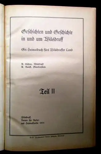 Kühne Geschichten und Geschichte in und um Wilsdruff Teil 1 und 2 1930/31 Guide