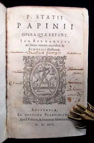 Statius, Publius Papinius P. Statii Papinii Opera quae extant 2 Tle. in 1 1595