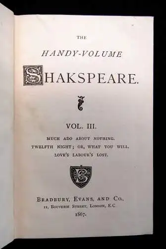 Shakespeare, William The Handy-Volume Shakespeare 13 Bde 1867 Selten  Klassiker