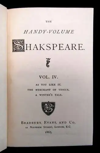Shakespeare, William The Handy-Volume Shakespeare 13 Bde 1867 Selten  Klassiker