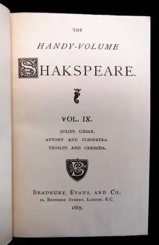 Shakespeare, William The Handy-Volume Shakespeare 13 Bde 1867 Selten  Klassiker
