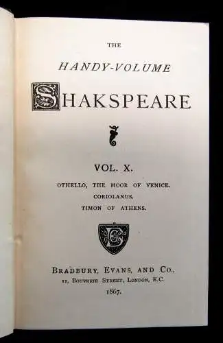 Shakespeare, William The Handy-Volume Shakespeare 13 Bde 1867 Selten  Klassiker