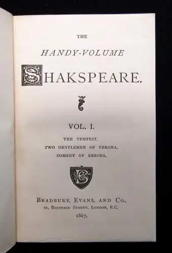 Shakespeare, William The Handy-Volume Shakespeare 13 Bde 1867 Selten  Klassiker