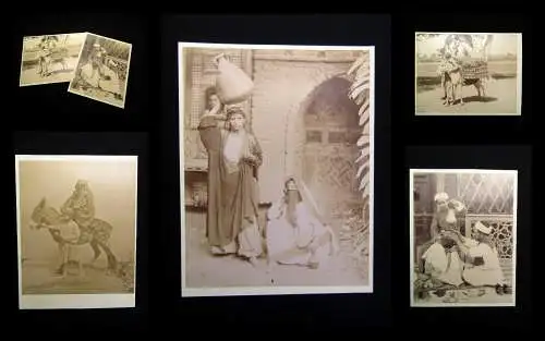 Lekegian / Zangaki 4 Vintage Albumin Fotos aus Nordafrika/Ägypten um 1890