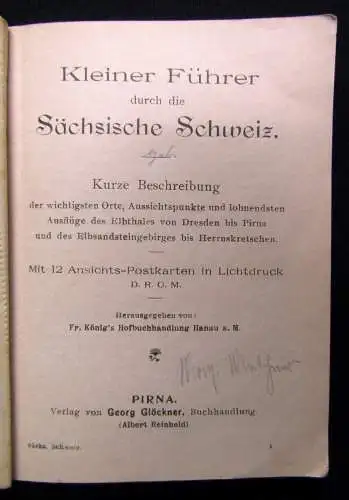 Kleiner Führer durch die Sächsische Schweiz 12 Ansichts-Postkarten *selten* o.J.