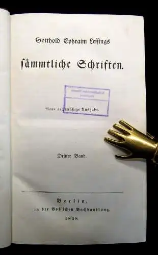 Lessing, Gotthold Ephraim Sämmtliche Schriften 13 in 7 Bde 1838-40 Klassiker