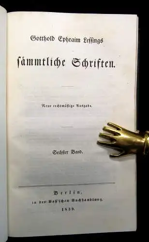 Lessing, Gotthold Ephraim Sämmtliche Schriften 13 in 7 Bde 1838-40 Klassiker