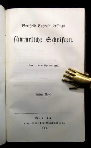 Lessing, Gotthold Ephraim Sämmtliche Schriften 13 in 7 Bde 1838-40 Klassiker