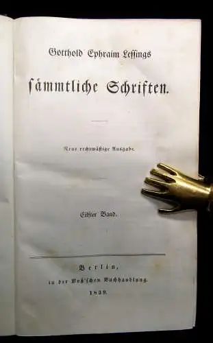 Lessing, Gotthold Ephraim Sämmtliche Schriften 13 in 7 Bde 1838-40 Klassiker