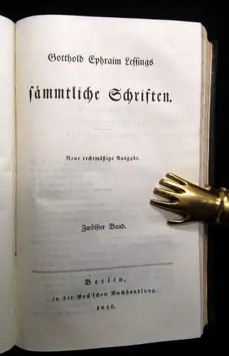Lessing, Gotthold Ephraim Sämmtliche Schriften 13 in 7 Bde 1838-40 Klassiker