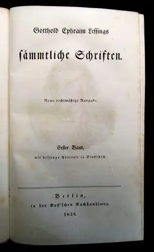 Lessing, Gotthold Ephraim Sämmtliche Schriften 13 in 7 Bde 1838-40 Klassiker