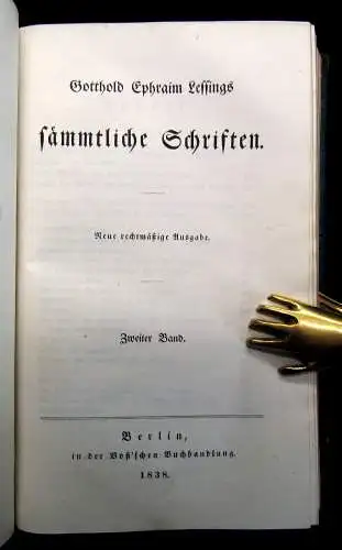 Lessing, Gotthold Ephraim Sämmtliche Schriften 13 in 7 Bde 1838-40 Klassiker