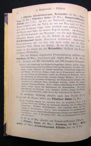 Neues Wanderbuch durch Sachsen Teil 1+2 komplett Sächs.Schweiz und Dresden 1879