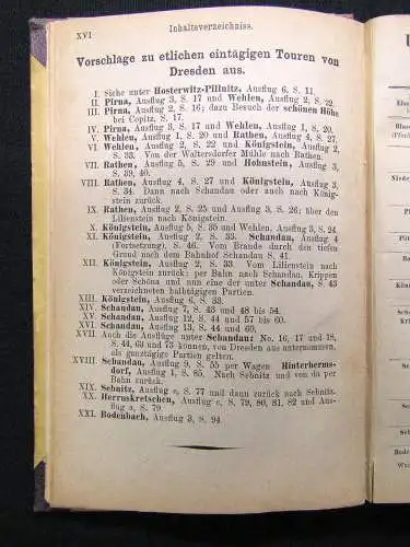 Neues Wanderbuch durch Sachsen Teil 1+2 komplett Sächs.Schweiz und Dresden 1879