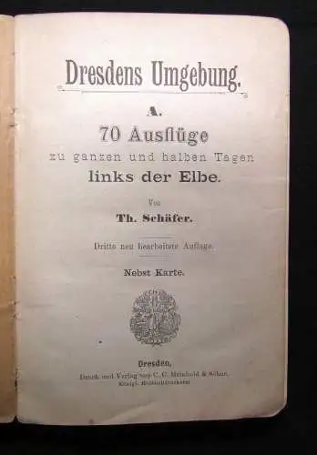 Neues Wanderbuch durch Sachsen Teil 1+2 komplett Sächs.Schweiz und Dresden 1879