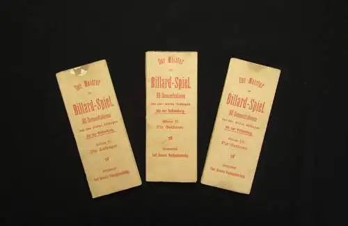 Rocco, Carl Der Meister im Billard-Spiel 3 Tle. in 1  o.J. (um 1880) sehr selten