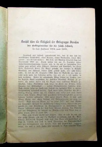 Jahresberichte der Ortsgruppe Dresden d. Gebirgsvereins f.d. Sächs. Schweiz 1906