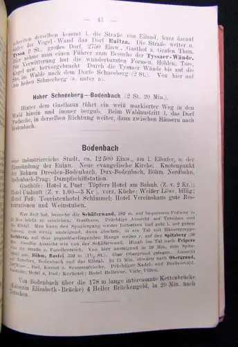 Wagner`s Führer und Karte der Sächsischen Schweiz f. Touristen u.Sommerfrischler