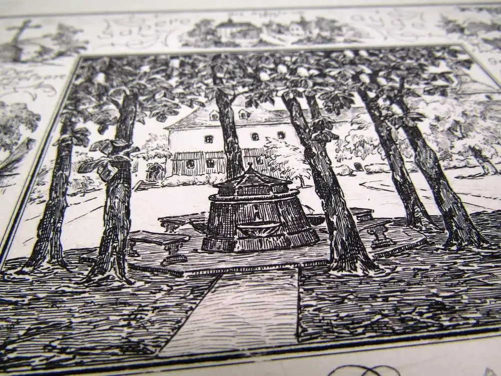 seltene Radierung Alfred Gelbhaar um 1920 Die Fürstenschule St. Afra zu Meißen 3