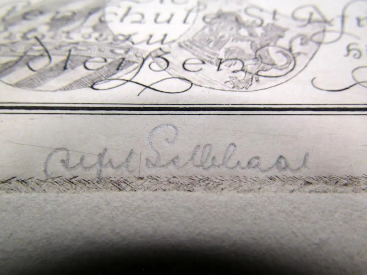 seltene Radierung Alfred Gelbhaar um 1920 Die Fürstenschule St. Afra zu Meißen 6