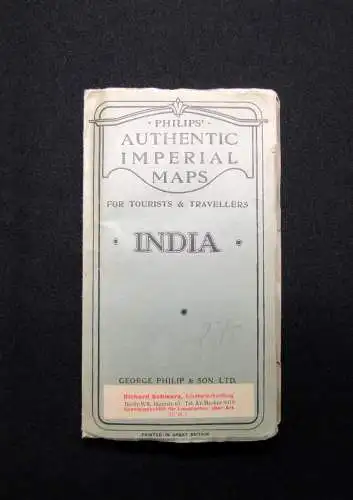 Philips Authentic Imperial Maps for Tourists Traveller India um 1930 ca.70x55 cm
