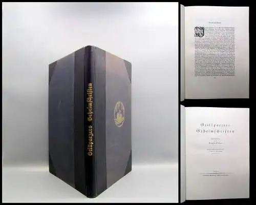 Sauer Grillparzers Geheimschriften 1922 auf 48 Tafeln Literatur Handschriften