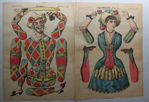 Pellerin/Schreiber Lithografien 6 Ausschneidebögen für Zielfiguren um 1910 sf