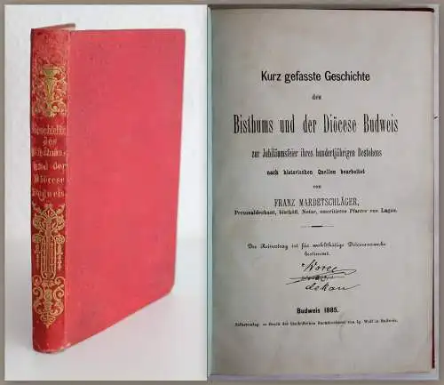 Mardetschläger -Geschichte des Bisthums und der Diöcese Budweis 1885 -Tschechien