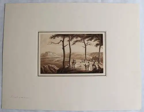 Zingg, Adrian (zugeschr.) -Dresden und Umgebung. 5 Umrissradierungen um 1780 -xz